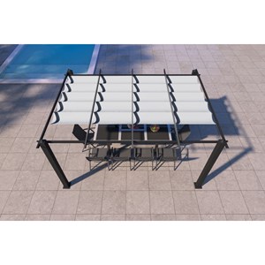 Nila pergola auto-portée 3 x 4 m avec toile rétractable beige