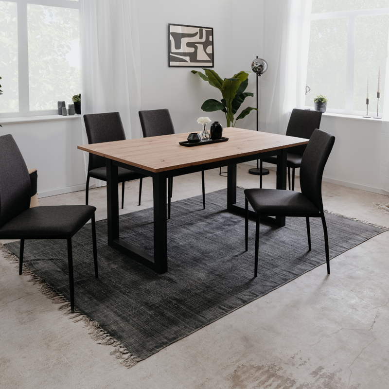 Kotor table à manger industrielle en bois extensible 10 personnes