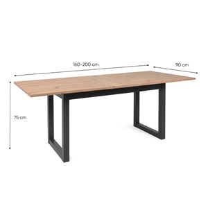 Kotor table à manger industrielle extensible 10 personnes blanche