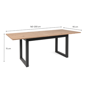 Kotor table à manger industrielle extensible 10 personnes blanche