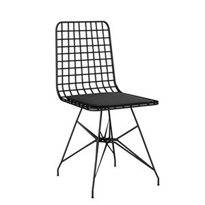 Square ensemble repas table et chaises industriel bois et noir