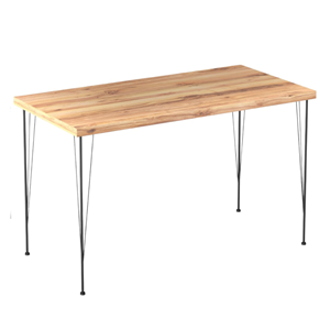 Square ensemble repas table et chaises industriel bois et noir