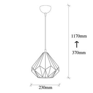 Lea suspension filaire noire en métal