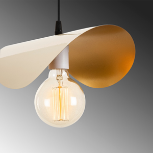 Salome suspension filaire blanche et dorée en métal