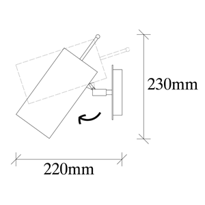 Alice applique murale orientable finition or