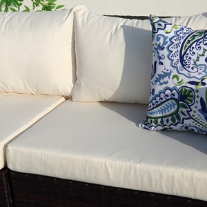 Stalla salon de jardin modulable 13-14 places en résine tressée noir et blanc