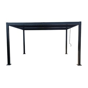 Naxos pergola bioclimatique 4x3m structure et lames en aluminium gris anthracite