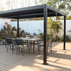 Naxos pergola bioclimatique 4x3m structure et lames en aluminium gris anthracite