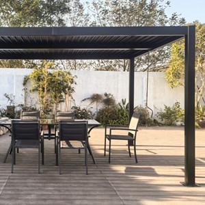 Naxos pergola bioclimatique 4x3m structure et lames en aluminium gris anthracite