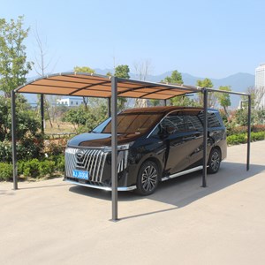 Icaria pergola coulissante extensible et carport 9m² jusqu'à 16m² gris et beige