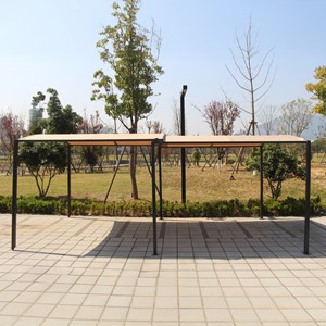 Icaria pergola coulissante extensible et carport 9m² jusqu'à 16m² gris et beige