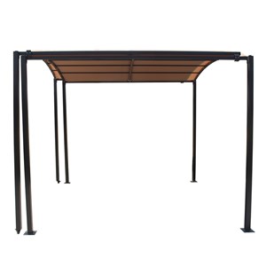 Icaria pergola coulissante extensible et carport 9m² jusqu'à 16m² gris et beige