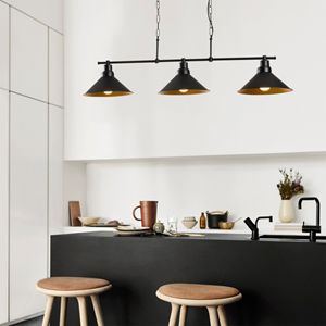 Erika suspension industreille noire 3 ampoules