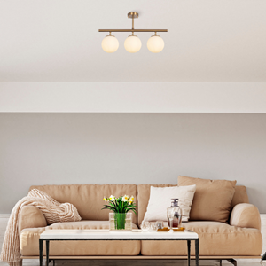 Ambre plafonnier vintage - 3 lampes