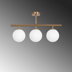 Ambre plafonnier vintage - 3 lampes