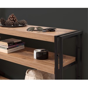 Hanko console style industriel - bois et noir - 140 cm