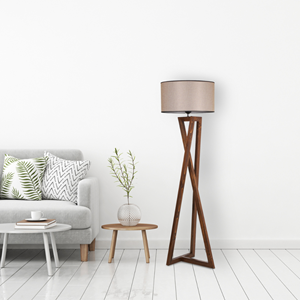 Chloe lampadaire design bois et tissu