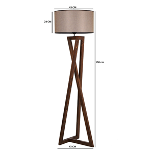 Chloe lampadaire design bois et tissu