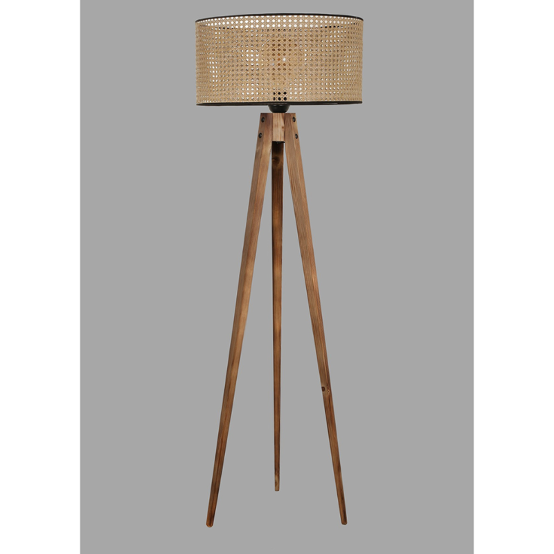 Romane lampadaire design en bois 153cm
