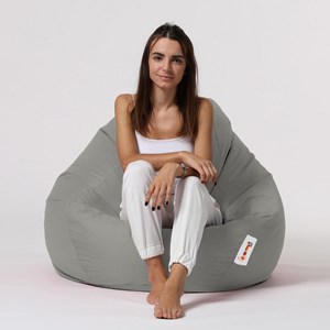 Ohau pouf poire d'extérieur 130x115cm gris