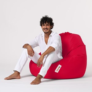 Ohau pouf poire d'extérieur 130x115cm rouge