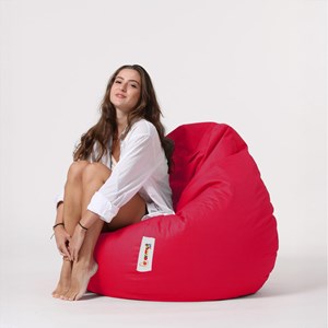 Ohau pouf poire d'extérieur 130x115cm rouge