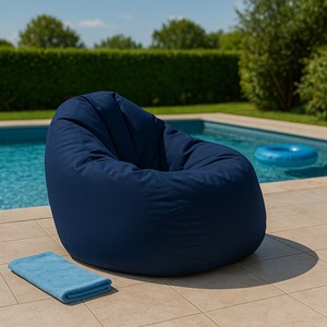 Ohau pouf poire d'extérieur 130x115cm bleu marine