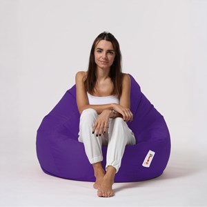 Ohau pouf poire d'extérieur 130x115cm violet