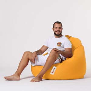 Ohau pouf poire d'extérieur 130x115cm jaune