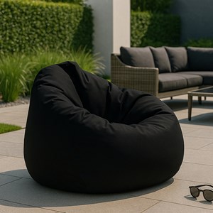Ohau pouf poire d'extérieur 130x115cm noir