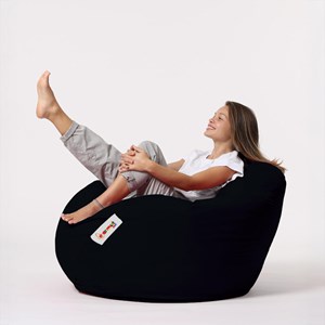 Ohau pouf poire d'extérieur 130x115cm noir