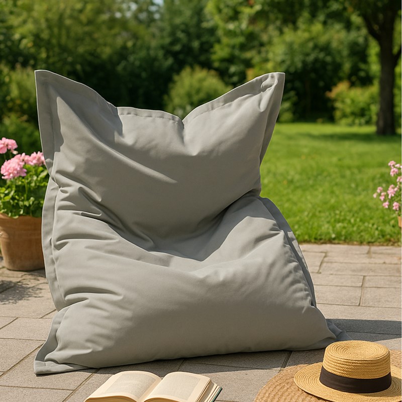 Moku pouf rectangulaire d'extérieur xxl 180x140cm gris