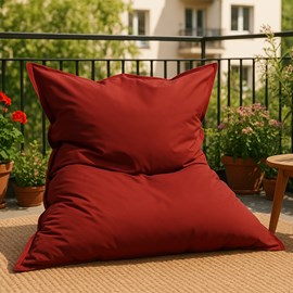 Moku pouf rectangulaire d'extérieur xxl 180x140cm rouge