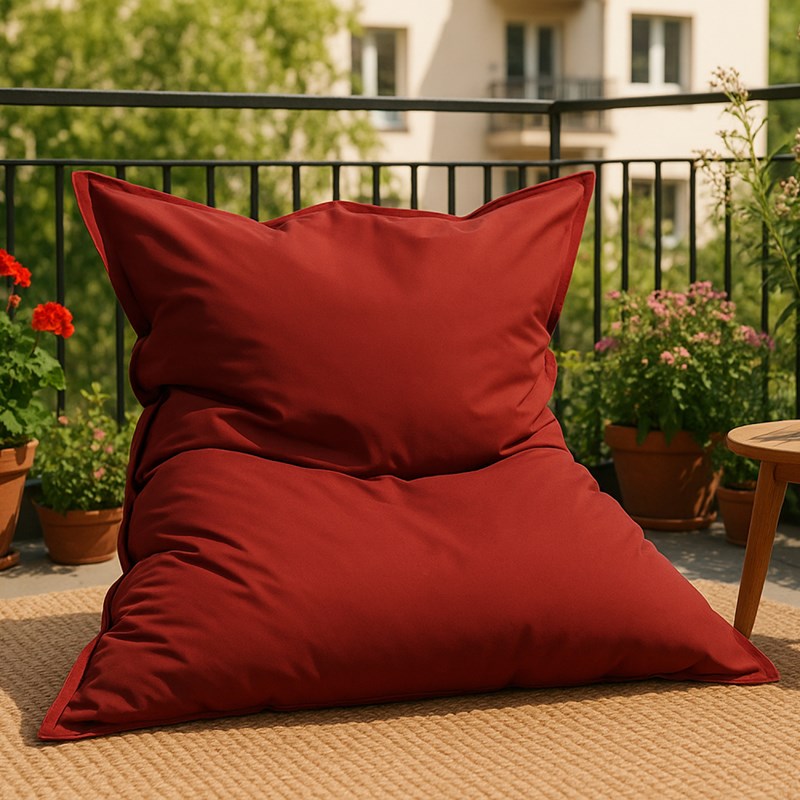 Moku pouf rectangulaire d'extérieur xxl 180x140cm rouge