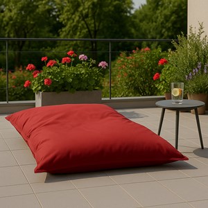 Moku pouf rectangulaire d'extérieur xxl 180x140cm rouge