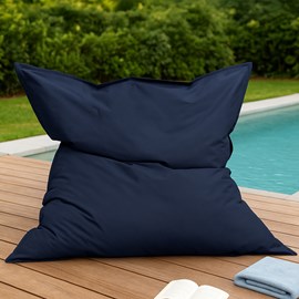 Moku pouf rectangulaire d'extérieur xxl 180x140cm bleu marine