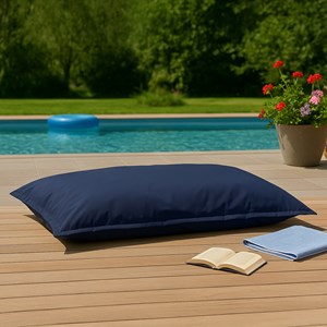 Moku pouf rectangulaire d'extérieur xxl 180x140cm bleu marine