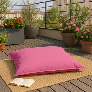 Moku pouf rectangulaire d'extérieur xxl 180x140cm rose