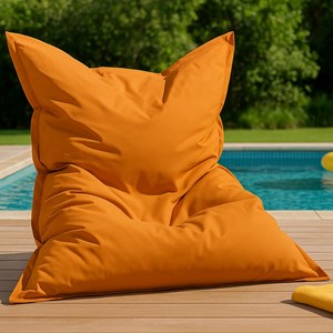 Moku pouf rectangulaire d'extérieur xxl 180x140cm orange
