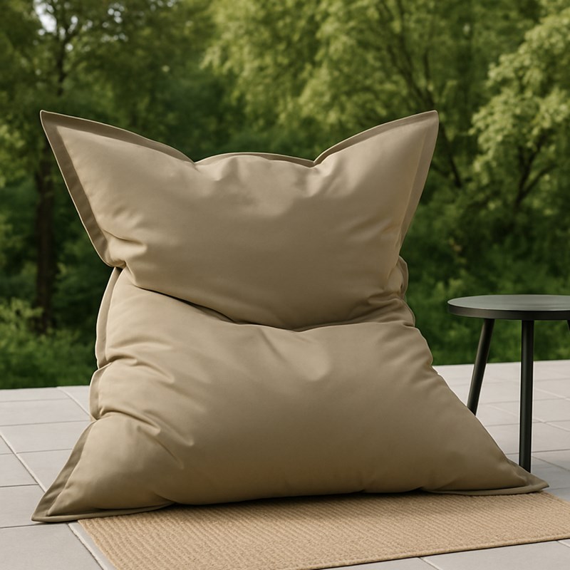 Moku pouf rectangulaire d'extérieur xxl 180x140cm taupe
