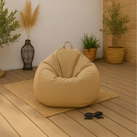 Ohau pouf poire d'extérieur 130x115cm taupe