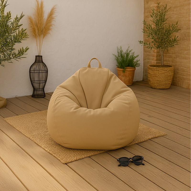 Ohau pouf poire d'extérieur 130x115cm taupe