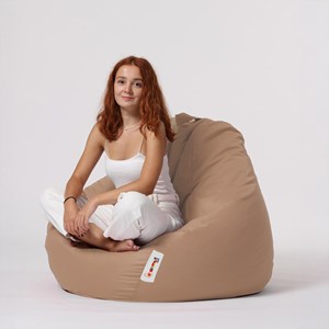 Ohau pouf poire d'extérieur 130x115cm taupe