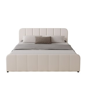 Tampa lit avec coffre de rangement 160x200cm en velours beige