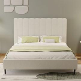 Cambridge lit en tissu bouclettes beige 140x190