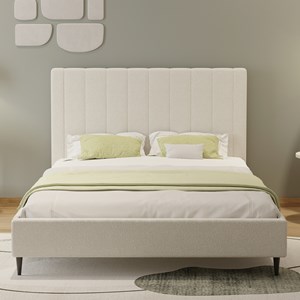 Cambridge lit en tissu bouclettes beige 140x190