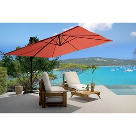 Cesare bundle parasol 3x4m déporté rotatif terracotta + housse