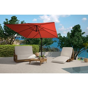 Cesare bundle parasol 3x4m déporté rotatif terracotta + housse