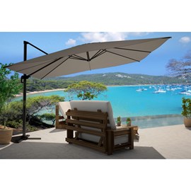 Cesare bundle parasol 3x4m déporté rotatif gris + housse