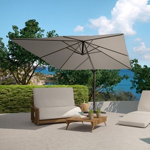 Cesare bundle parasol 3x4m déporté rotatif gris + housse